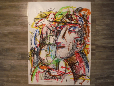 Family Portrait abstract drawing illustration paint