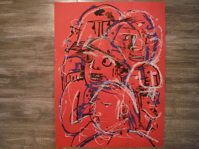 Watchers abstract drawing illustration paint