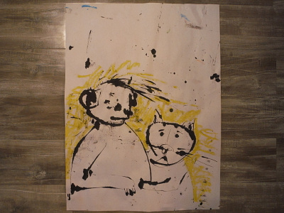 Helpers abstract drawing illustration ink paint