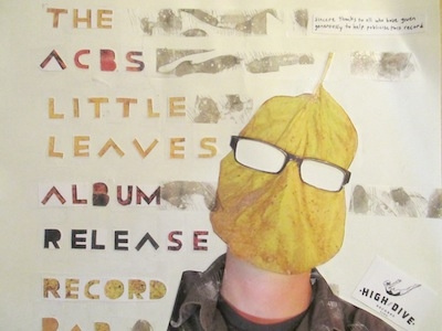 ACBs "Little Leaves" Album Release Poster debris faces glasses high dive records leaf leaves little leaves mixed media photography the acbs type typography
