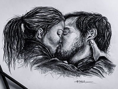 Romantic Couple Pencil Sketch Drawing