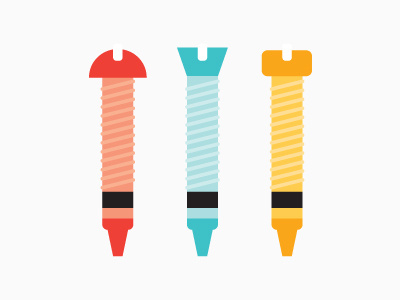 Crayon Bolts bolt crayon illustration screw