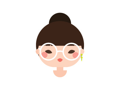 Glasses asian character clean fashion girl glasses