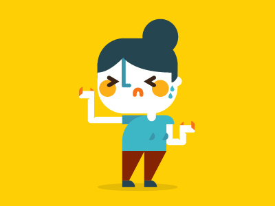 Sweat character design flat girl heat illustration mascot sweat