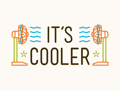 It's Cooler chill cold electric fan gelato icon infographic mural vector