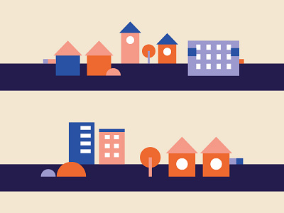 Street buildings houses neighbourhood shapes street vector