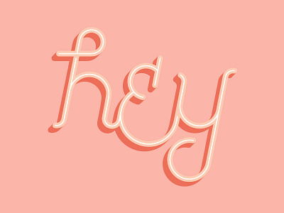 Hey custom hey lettering pink type typography vector