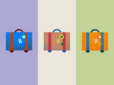 Luggage check in color options explore icons luggage studies suitcase travel vector