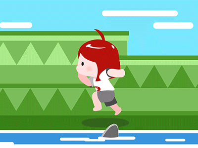 Chasing A Big Fish animation cute gif graphic motion run vector