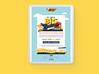 BIC Tour de France 2020 Campaign Concept design digital marketing email marketing graphic design illustration prototyping