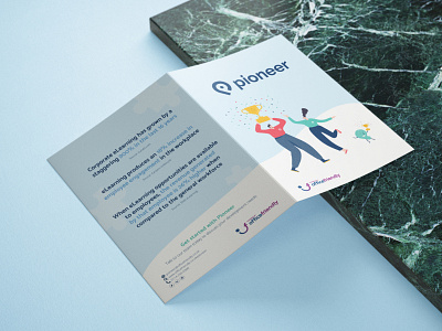 Pioneer leaflet brand identity branding copy copywriting graphic design illustration layout