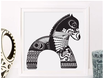 Wooden Horse horse illustration kids art minimal prints vector