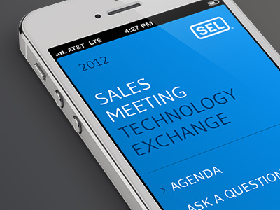 Sales Meeting Mobile Site blue mobile typography ui user interface