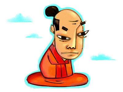 Shinto monk illustration japanese meditation monk painting shinto zen