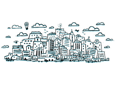 Big city art buildings cartoon city cityscape illustration town urban