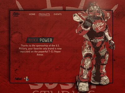 Fallout Nuka Cola Power Armor Concept design fallout fallout 4 fallout 76 fallout4 fallout76 flat illustration ui ui designer uidesign ux ux design ux designer vector videogame videogames web website