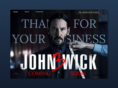 John Wick Chapter 3 landing page concept design film john wick keanu reeves landing page landing page concept movie ticket booking ui ui designer uidesign ux ux design ux designer