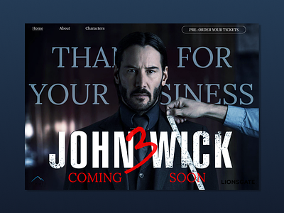 John Wick Chapter 3 landing page concept