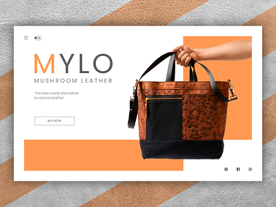 Mylo© Mushroom Leather bag branding design minimal ui ux web website