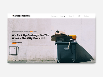 Garbage Buddy agency website clean website clean website design landing page design landingpage modern website ui uidesign uiux design website design