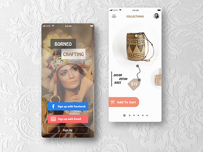 Borneo Crafting appdesign crafting ethnic inspiration shopping ui uidesign