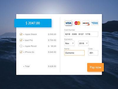 DailyUI 002-Credit Card payment ui