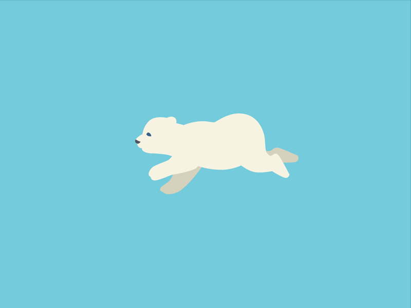 white bear ae animation bear motion run