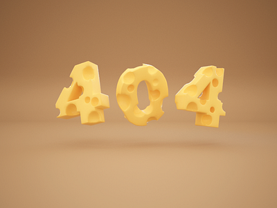 Daily UI 008-404 page 3d cheese rendering