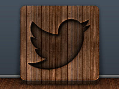 Twitter Wood Icon