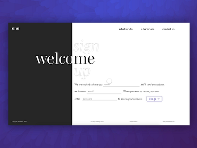 UI daily #001 - Sign up after affects animation design illustration typography ui ux web website xd xddailychallenge