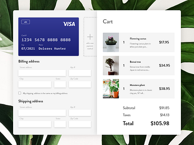 UI daily #002 - Checkout design flat minimal type typography ui ux web website xd xddailychallenge