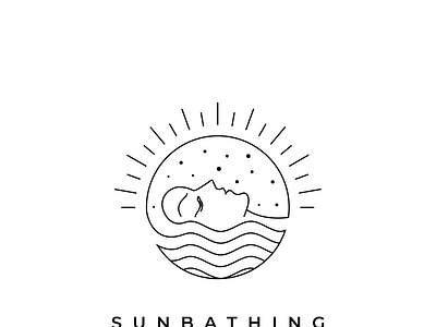 sunbathing illustration logo vector
