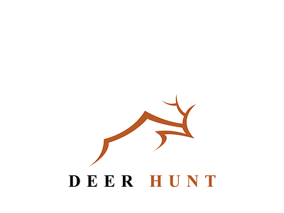 deer hunt design icon illustration logo minimal vector