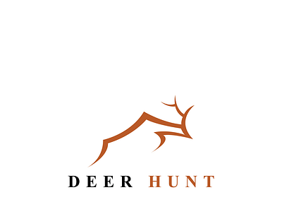 deer hunt design icon illustration logo minimal vector