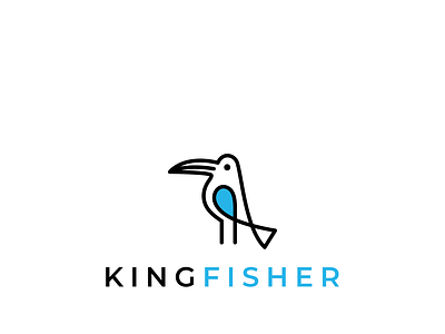 kingfisher art branding design icon illustration illustrator logo minimal vector