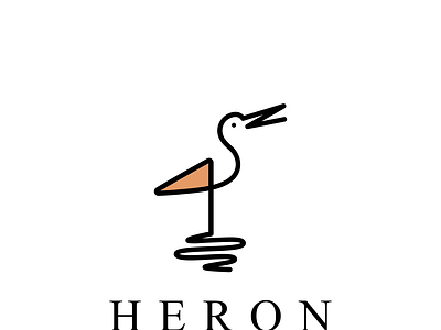 heron art branding design flat icon illustration illustrator logo minimal vector