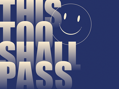 This too shall pass design doodle editorial smiley type typography vector