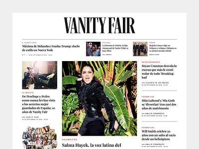 Vanity Fair Spain design editorial layout typography ui ux webdesign