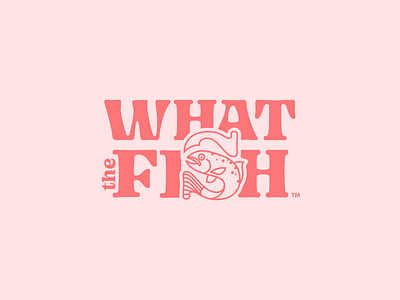 WTF | What the Fish wordmark branding canada clean design fish fish farm flat fun identity logo ontario pink salmon trout typography vector