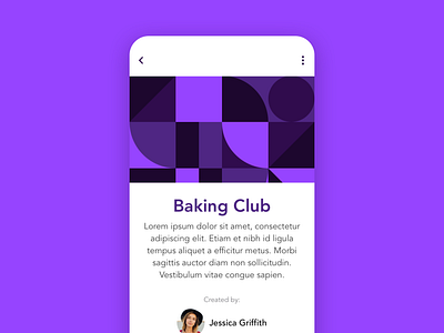 WIP | Purple Community App Sneak Peek android app app design clean community community app design emptystate geometric geometric pattern ios mobile mobile ui mosaic placeholder placeholder image purple purple pattern social app ui