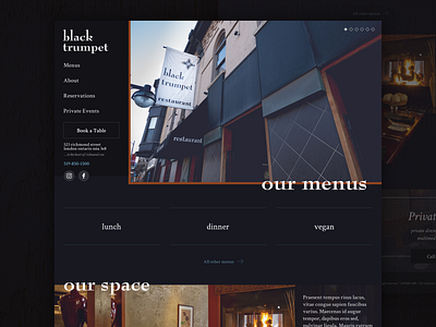 Black Trumpet Restaurant Website Re-design | Real Project design redesign restaurant design ui ux web web design website