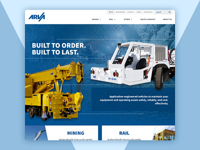 Commercial Industrial Website Redesign crane design heavy machinery industrial mining rail redesign train ui web website website design website redesign