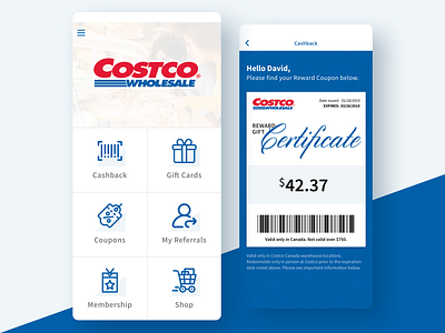 Costco Reward Concept App