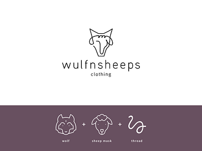 Wulfnsheeps | Logo Build-up Rationale brand branding clothing clothing brand design freehand identity logo logo creation mask sheep string thread wip wolf