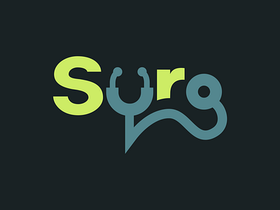 Surg | Doctor Messaging App Logo app app design blue brand branding clean doctor green healthcare hospital logo logo medical medical app medical logo neon green physician stethoscope surgeon