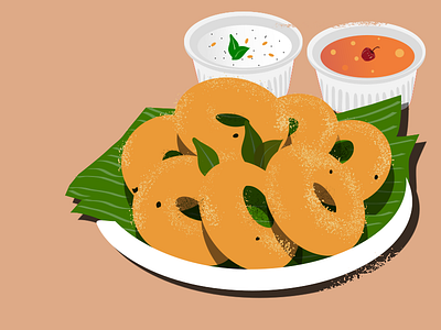 Medu vada food illustration inkscape