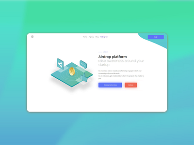 Airdrop plarform branding design saas landing page ui web design