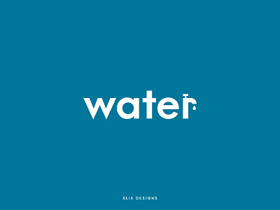 Water Logo branding design flat icon illustration logo tap typography water