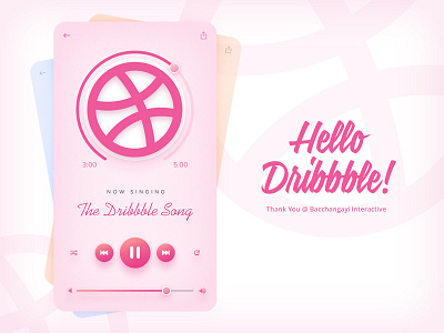 Hello Dribbble! debut dribbble music pink