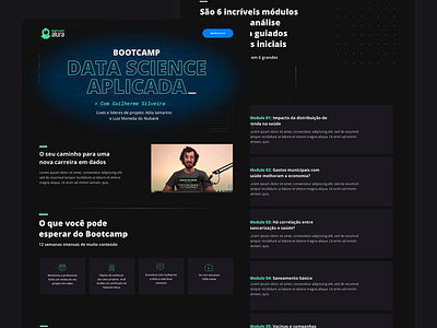 Bootcamp Data Science dark mode datascience design landing page tech ui user interface designer uxdesign website